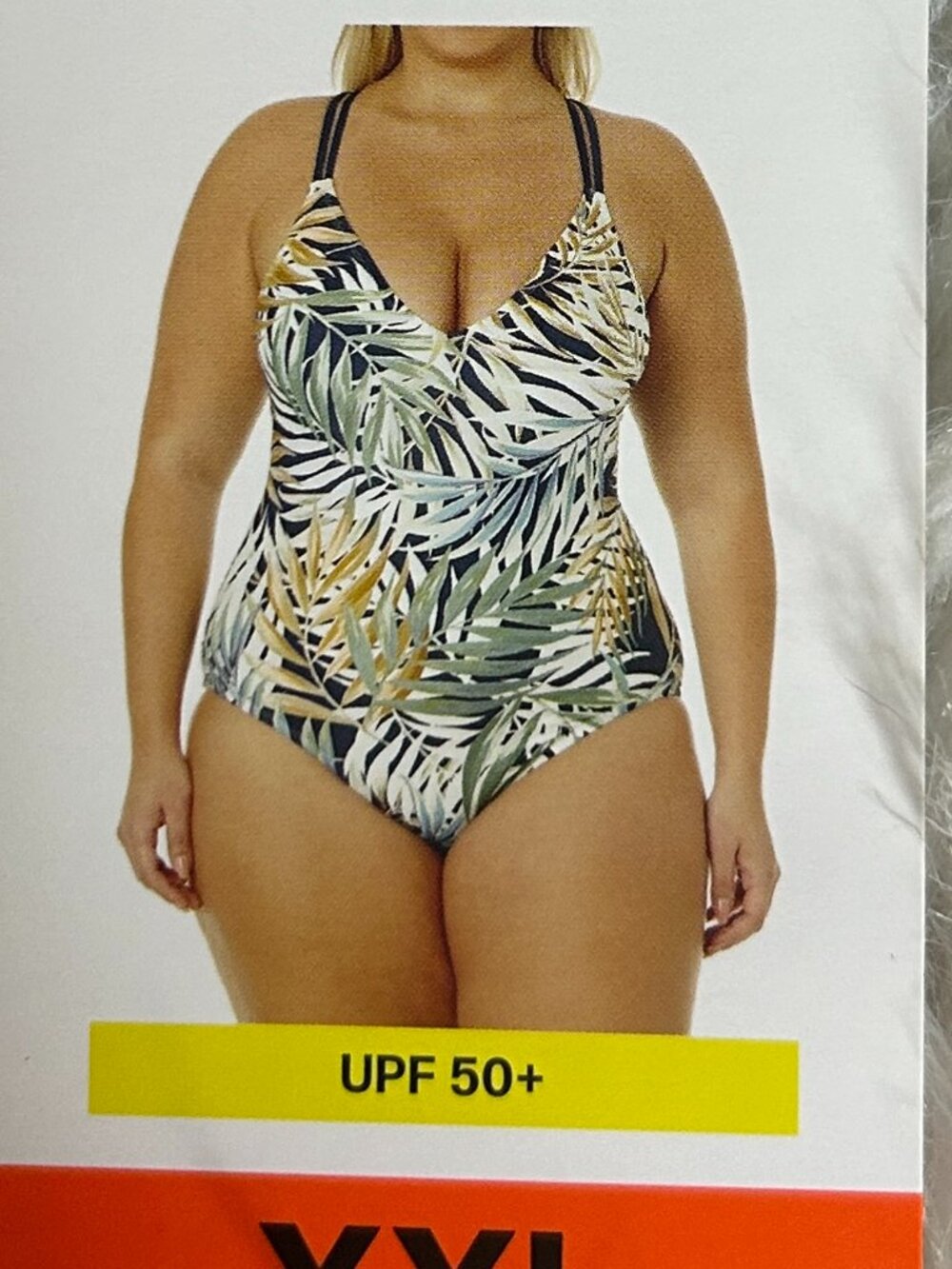 NWT Hurley Ladies' SIZE XXL One-Piece Swimsuit tropical Palm print green white
